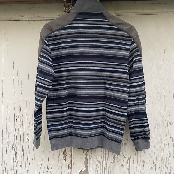 Douglas Defining Casual 1/2 Zip Sweater Mens M Blue/Grey Stripes Cotton Corduroy - Picture 7 of 12